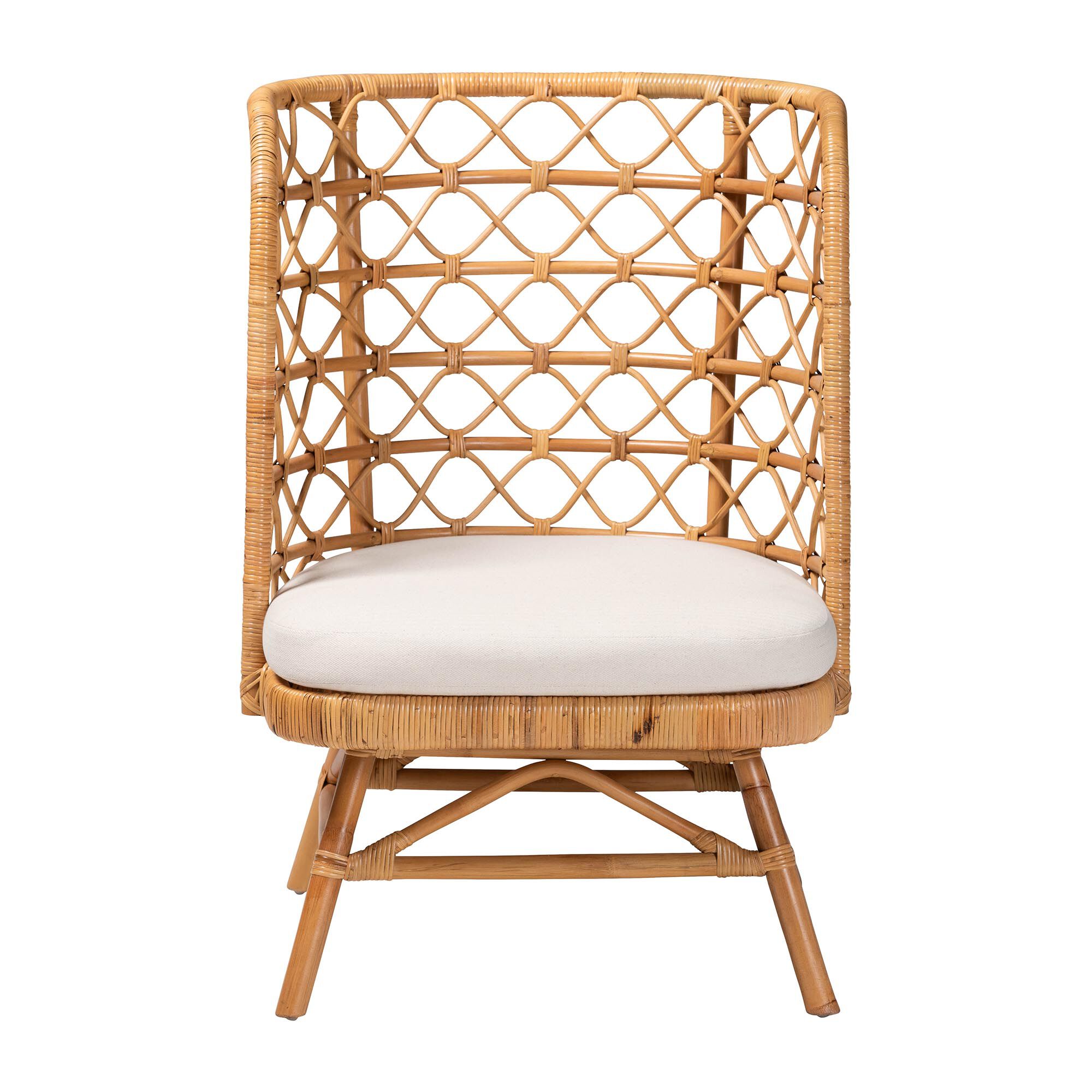 Tania Bohemian Light Honey Rattan Accent Chair, LIGHT, alternate image number 2