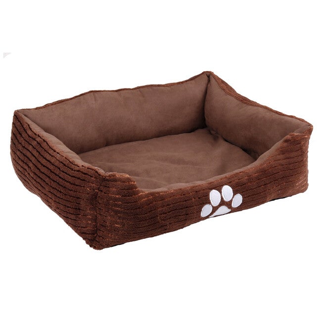 Orthopedic rectangle bolster Pet Bed,Dog Bed, super soft plush, Large 34x24 inches COFFEE, BROWN, hi-res image number null