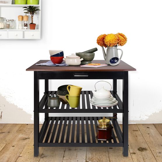 Kitchen Island with Solid Wood Top, , alternate image number null