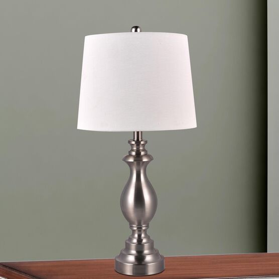 Brushed Steel Metal 27" Table Lamp, Set 2, , on-hover image number null