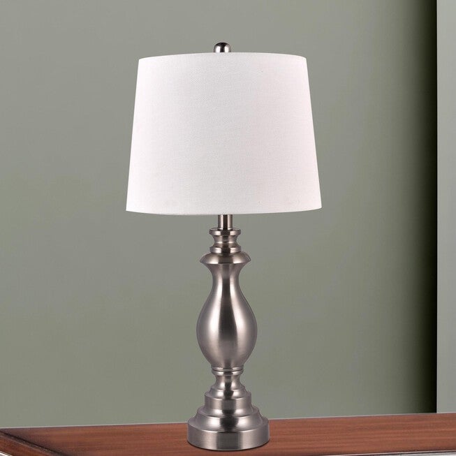 Brushed Steel Metal 27 inches Table Lamp, Set 2, , on-hover image number 1