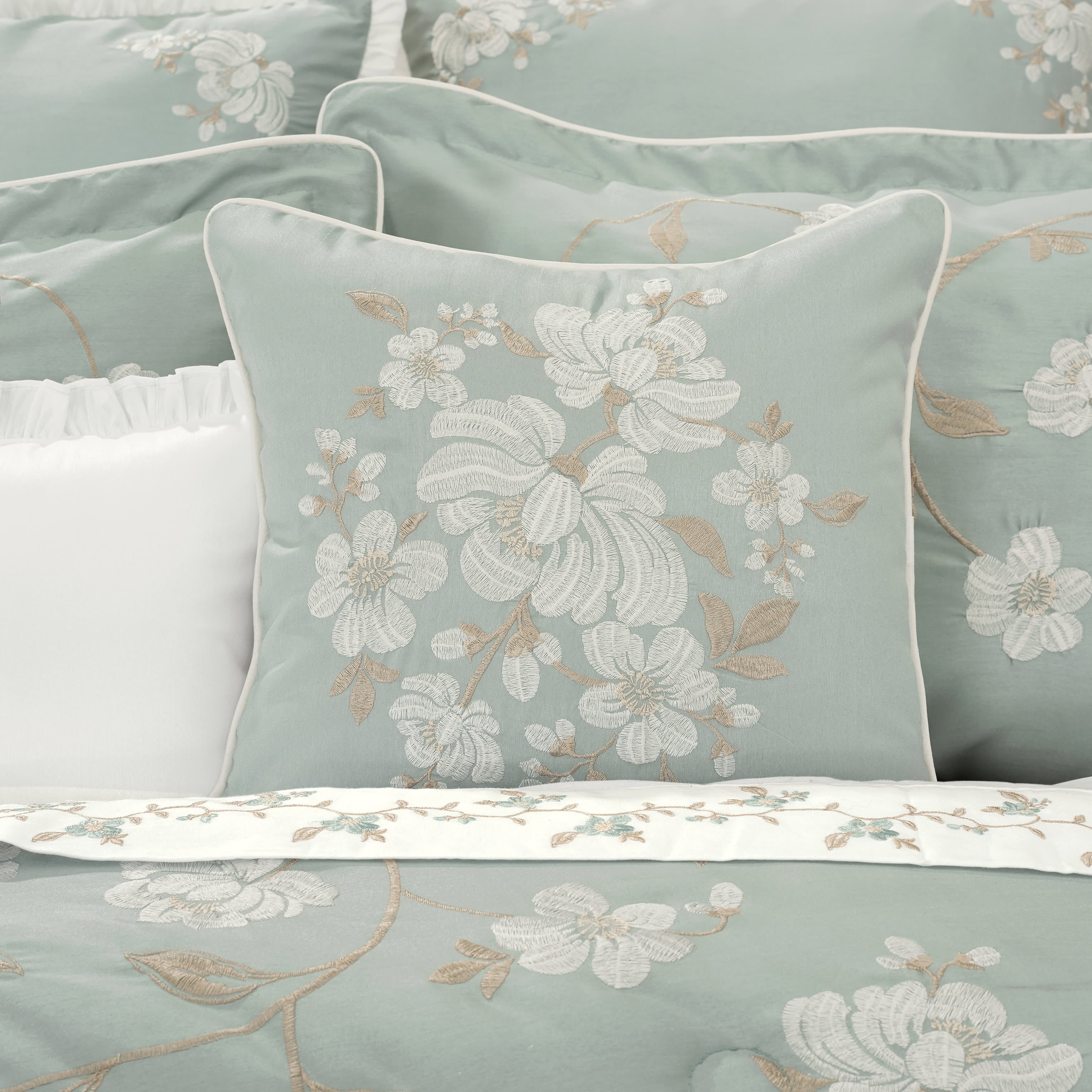 Spring Garden 16 Inch Square Decorative Throw Pillow, SPA, alternate image number 1