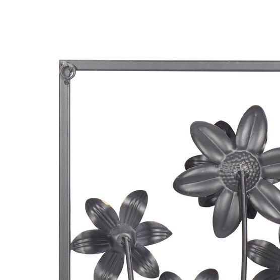 Set Of 2 Grey Metal Traditional Floral Wall Decor, , on-hover image number null