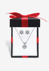 Platinum over Sterling Silver Pendant (9mm) Round Cubic Zirconia with 18" Chain, SILVER, hi-res image number null