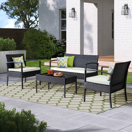 Saint Birch Savannah 4 Piece Rattan Sofa Seating Group With Cushions Seating, , on-hover image number null