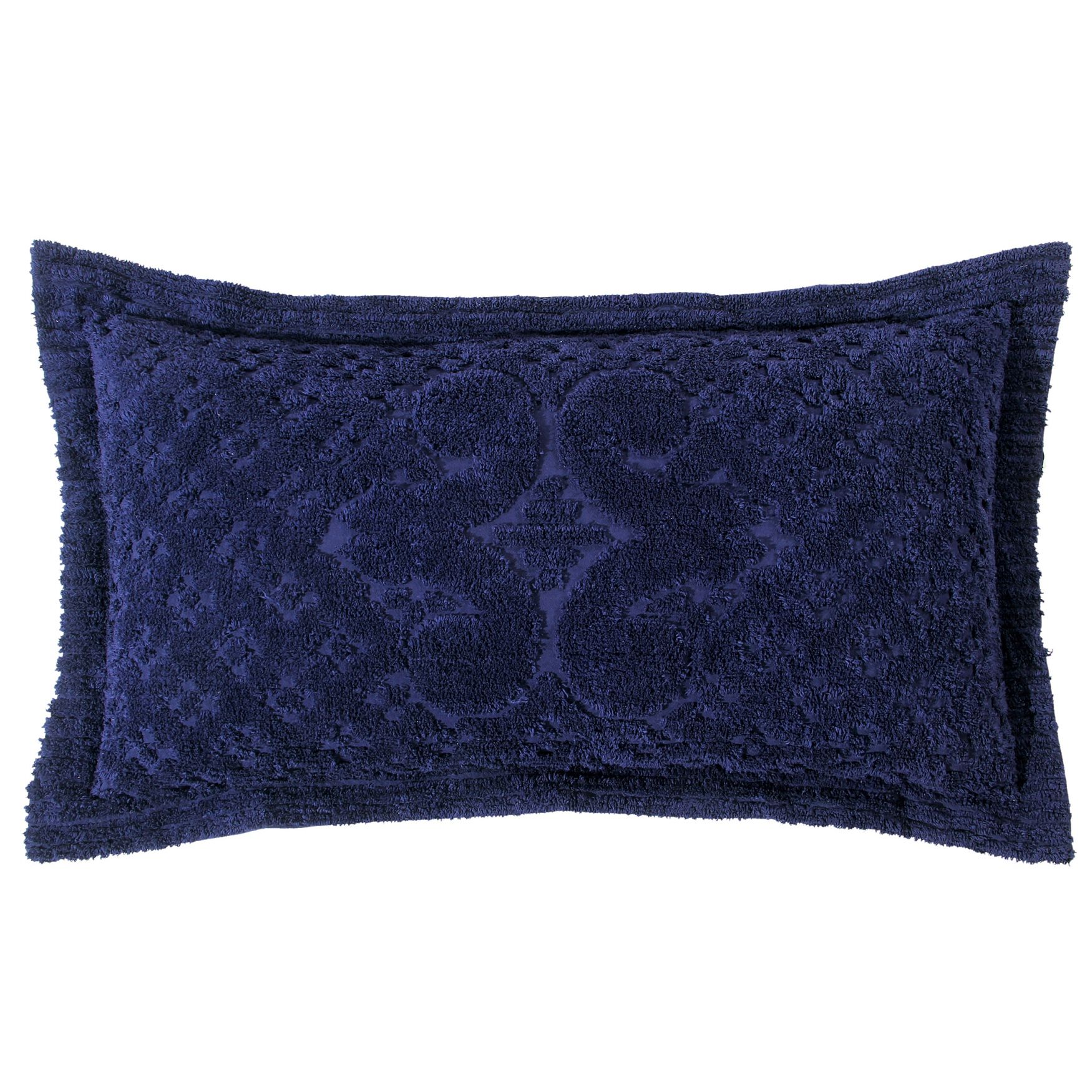 Ashton Collection Tufted Chenille Sham , NAVY, hi-res image number 0