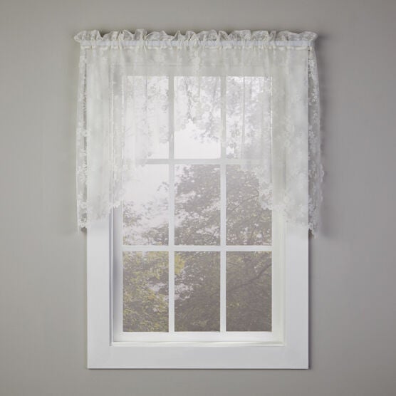 Petite Fleur Lace Swag 78&quot; x 30&quot; — Set of 2, IVORY
