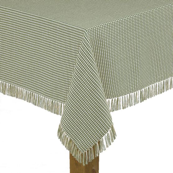 Homespun Check Woven Tablecloth, SAGE, hi-res image number null
