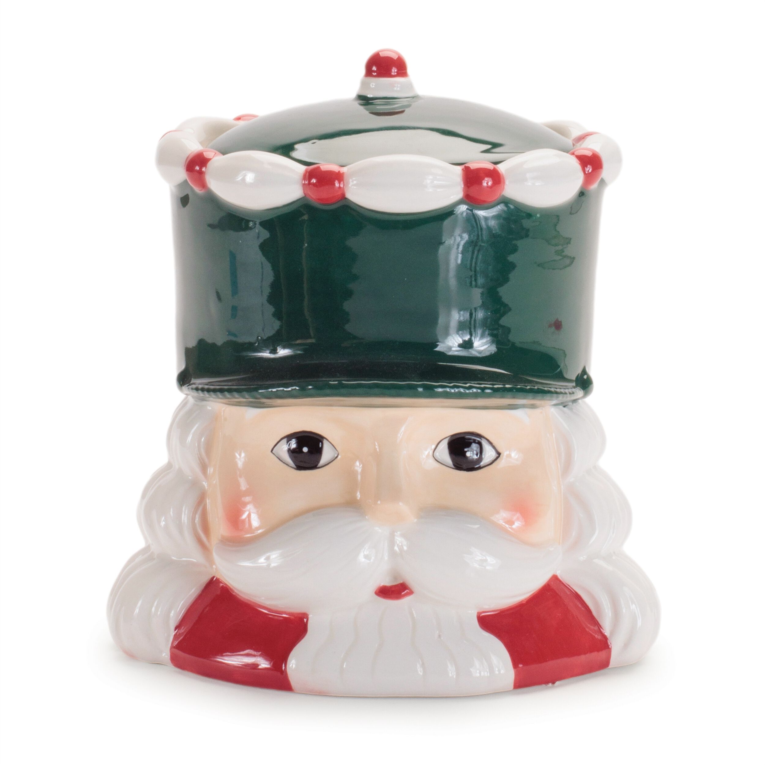 Ceramic Nutcracker Canister (Set of 2), WHITE RED GREEN, alternate image number 4