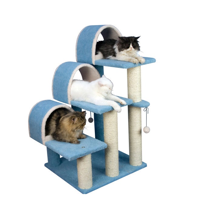 Real Wood 38 inches Cat Dog Step Stairs Ramp, Sratcher, , alternate image number null