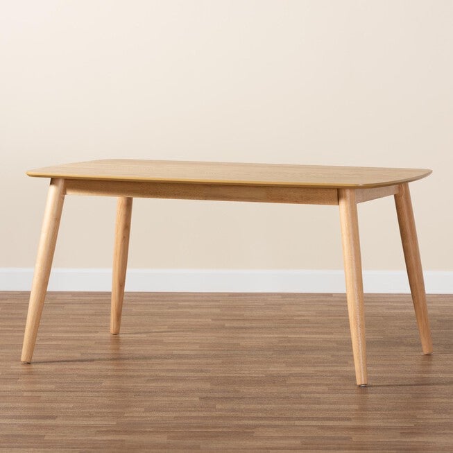 Flora Mid-Century Modern Black Finished Wood Dining Table, , alternate image number null