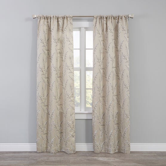 Whitley Jacquard Panel Rod-Pocket — 2 Pack, SAND, hi-res image number null