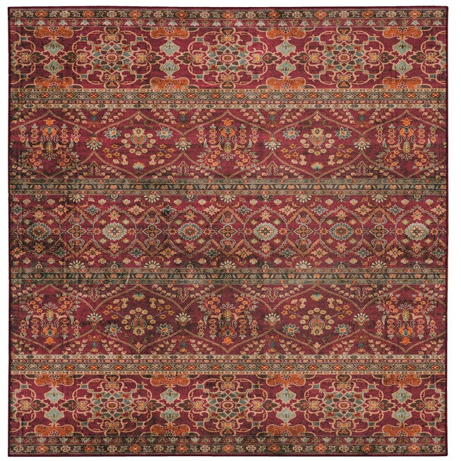 Washable Neil Garnet/Ivory Rug, GARNET, hi-res image number 0