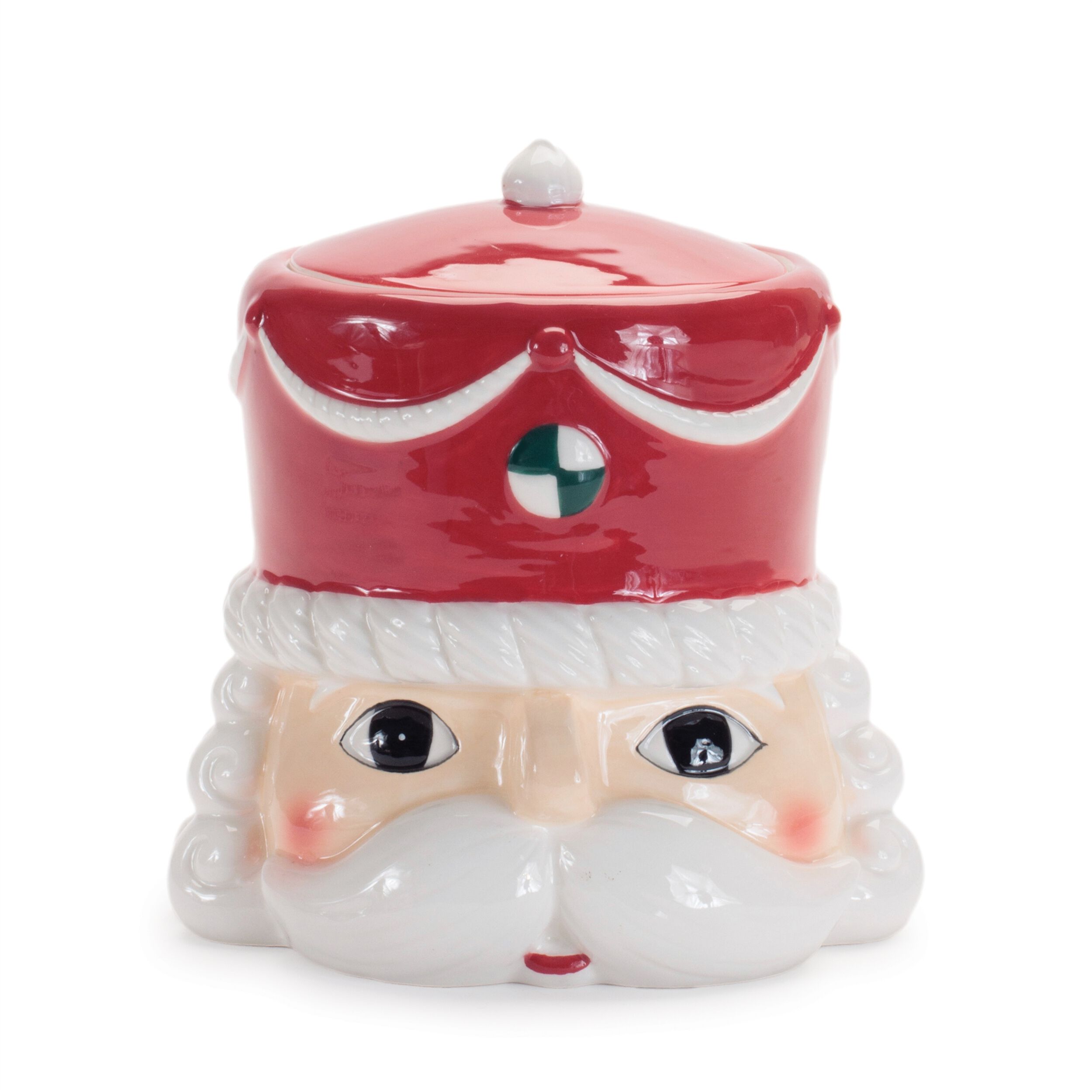 Ceramic Nutcracker Canister (Set of 2), WHITE RED GREEN, alternate image number 3