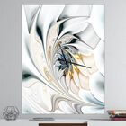 White Stained Glass Floral Art Modern Rectangular Wall Clock, WHITE, hi-res image number null
