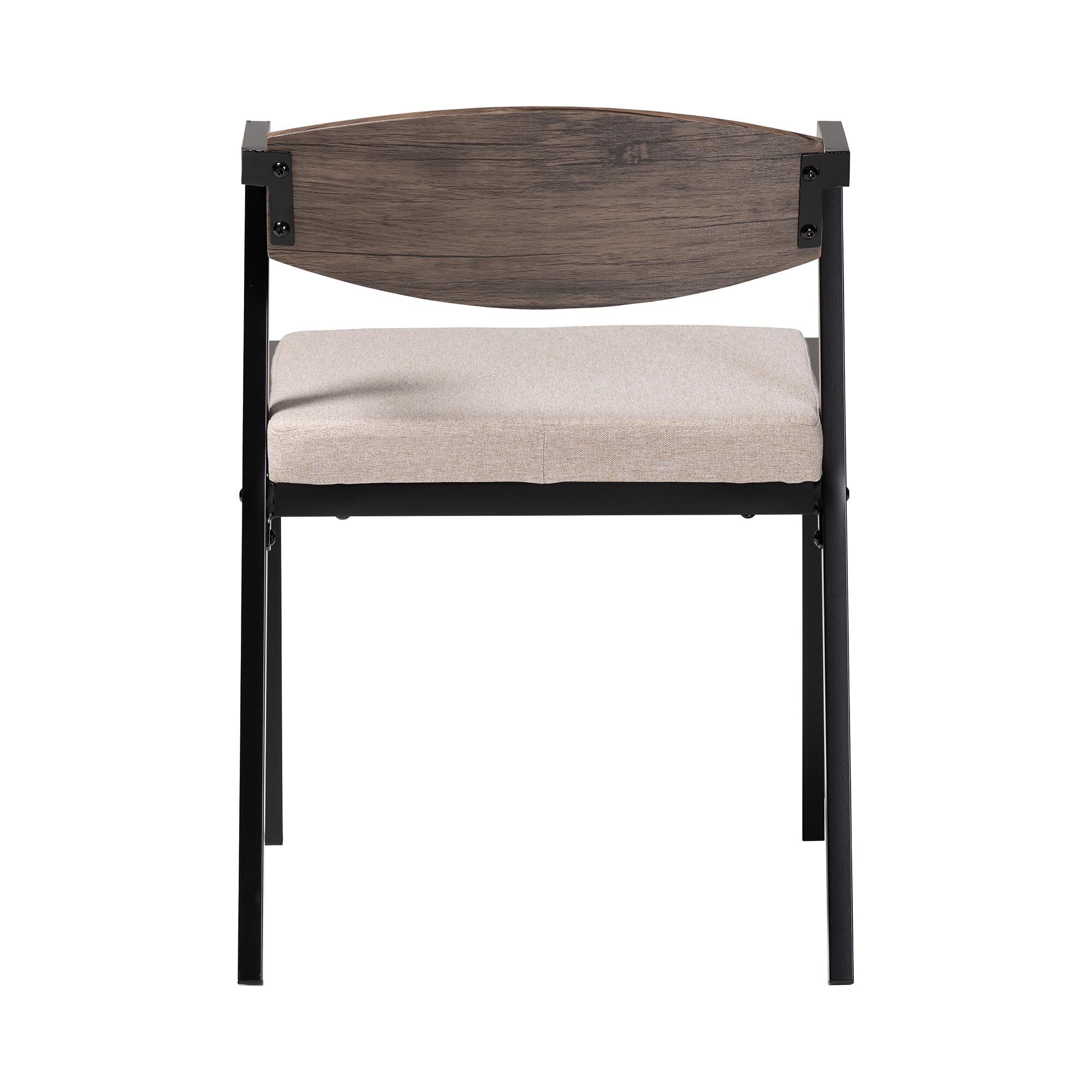 Revelin Industrial Fabric and Metal Dining Chair, BEIGE, alternate image number 5