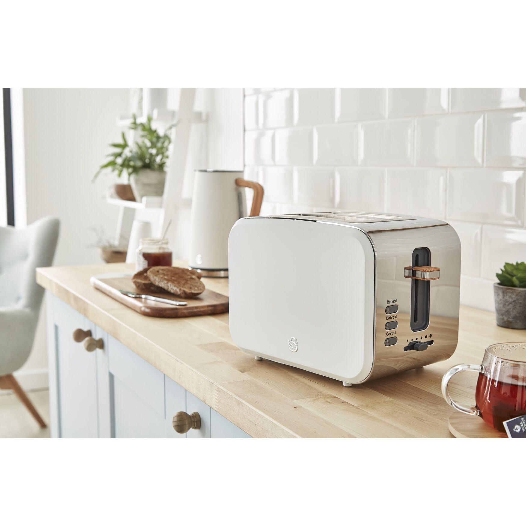 Nordic 2 Slice Toaster - White, WHITE, hi-res image number 0