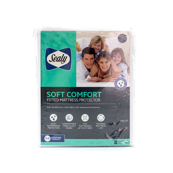 Sealy Soft Comfort Mattress Protector, WHITE, hi-res image number null