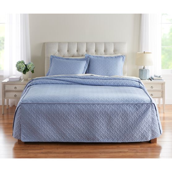 Pinsonic Fitted Bedspread, SLATE BLUE, hi-res image number null