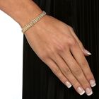 Yellow Gold Plated S Link Tennis Bracelet (7.5mm), Genuine Diamond Accent 8", , alternate image number null