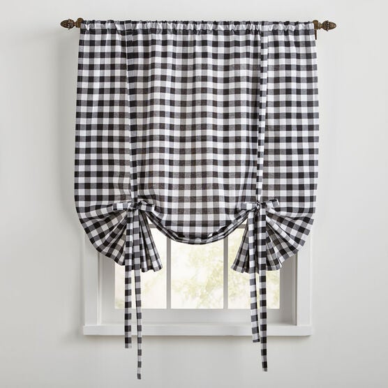 Buffalo Check Tie-Up Window Shade, Buffalo Check Tie-Up Window Shade,