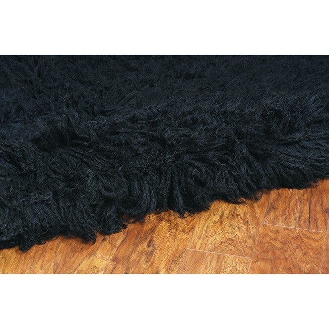 Flokati Black Rug, , on-hover image number 1