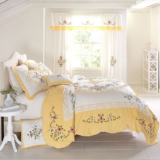 Ava Oversized Embroidered Cotton Quilt, Ava Oversized Embroidered Cotton Quilt,