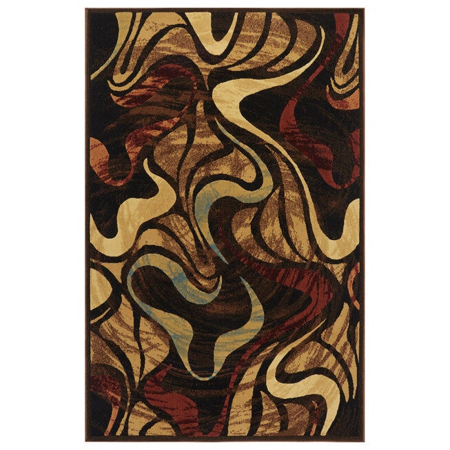 Catalina Swirl Rug, 5 feet 3 inchesx 7 feet 2 inches, BLACK, hi-res image number 0