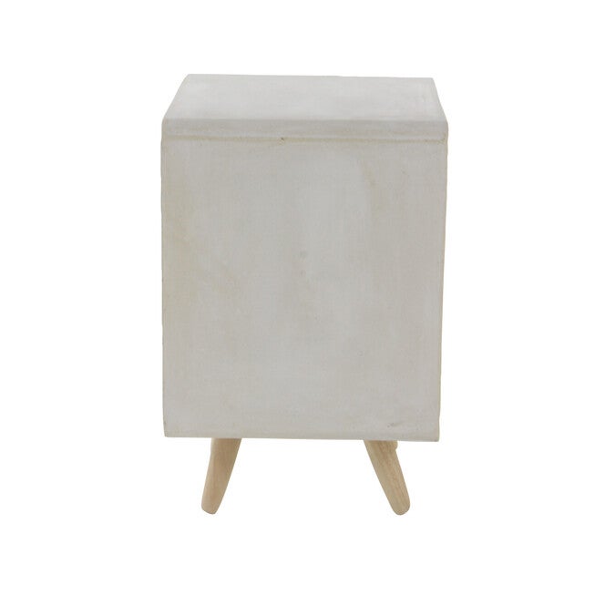 White Fiber Clay Industrial Outdoor Accent Table, , on-hover image number null