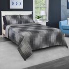 Shaded Stripe Grey Microfiber Comforter Set, GREY, hi-res image number 0