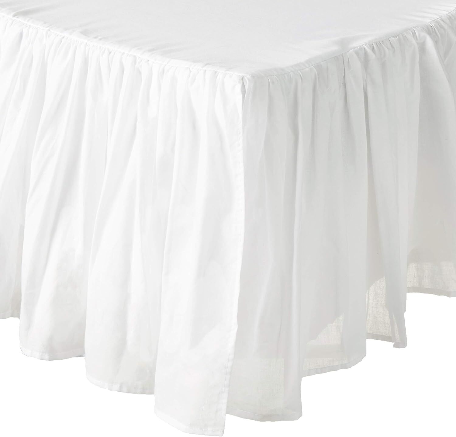 Cotton Voile Bedskirt, WHITE, alternate image number 2