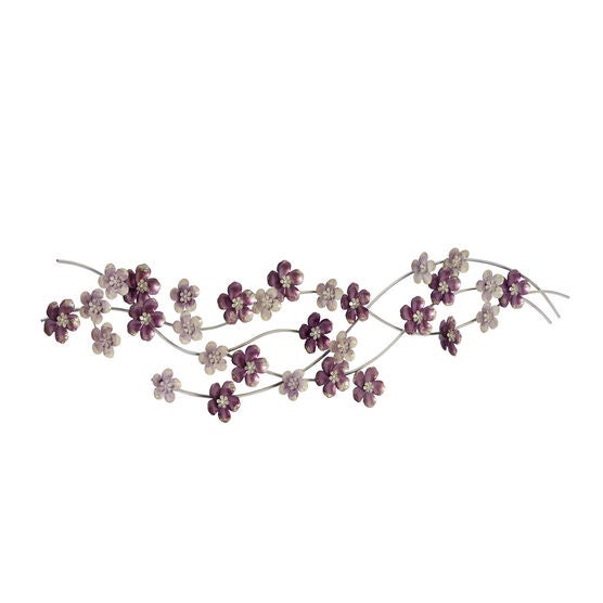 Purple Metal Glam Floral Wall Decor, , alternate image number null