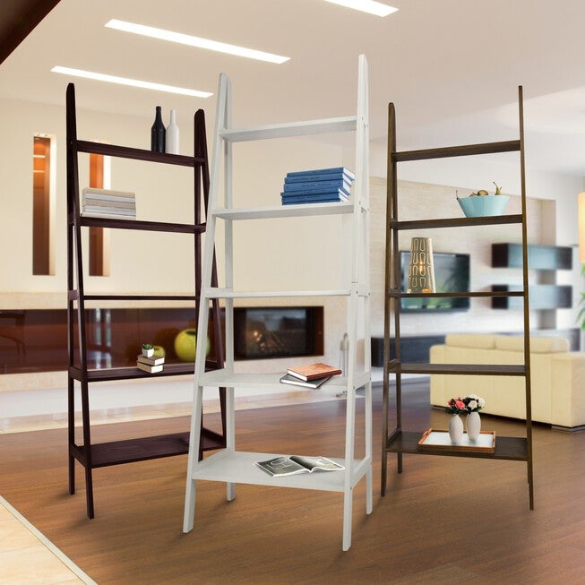 5-Shelf Ladder Bookcase-Espresso, , alternate image number 5