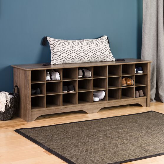 24-Pair Shoe Storage Cubby Bench, GRAY, hi-res image number null