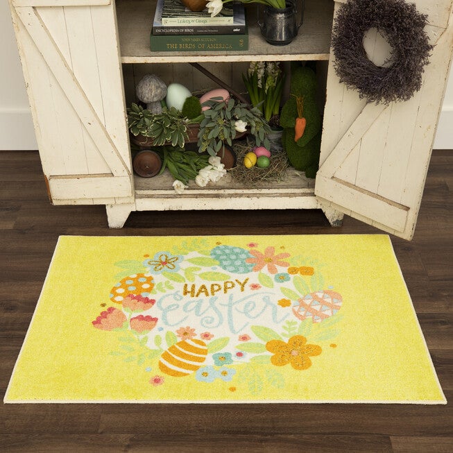 Easter Wreath Multi Kitchen Rug, , alternate image number null