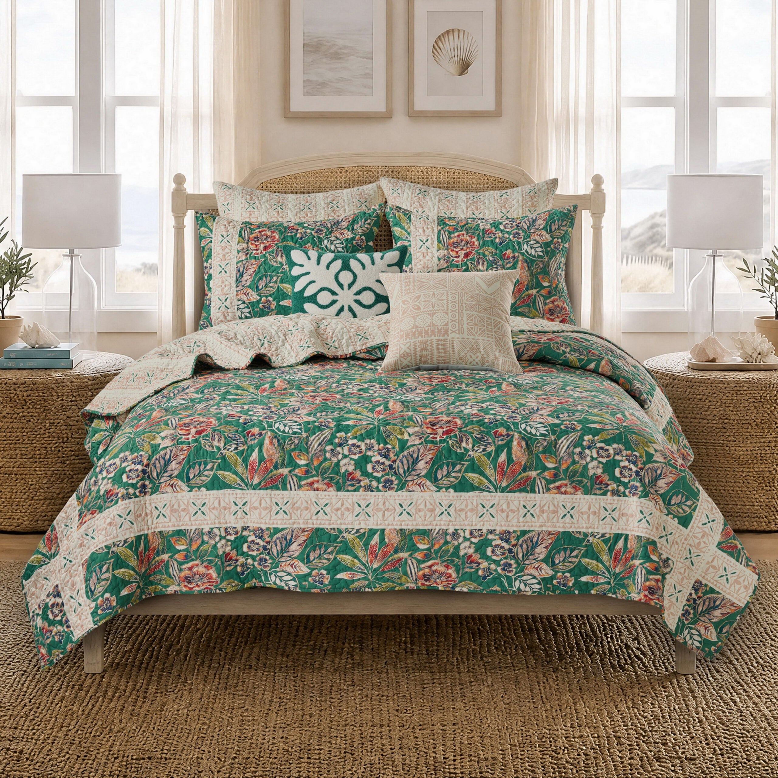 Kaia Tropical Botanical Quilt Set