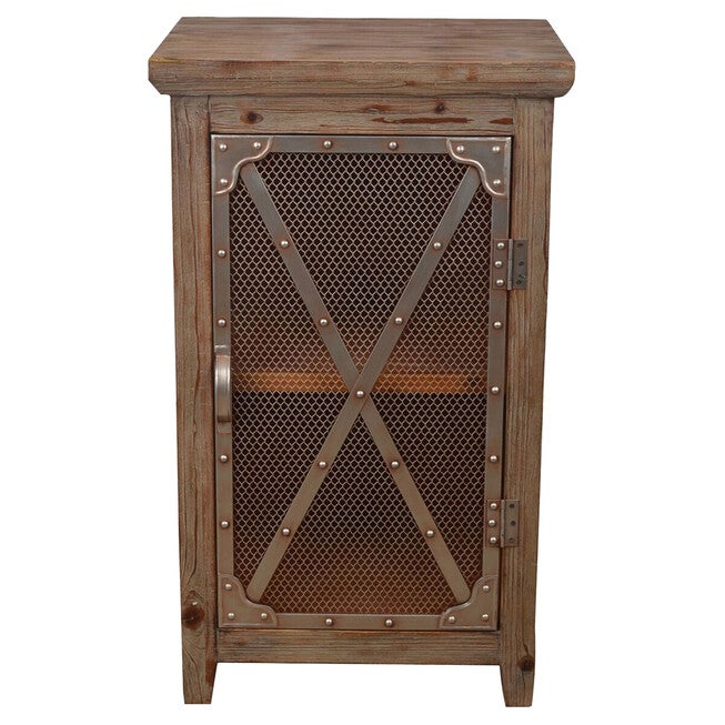 Chicken Wire Cabinet, BROWN, hi-res image number 0