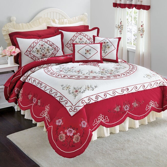 Ava Embroidered Panel Set with Tiebacks, , on-hover image number 1