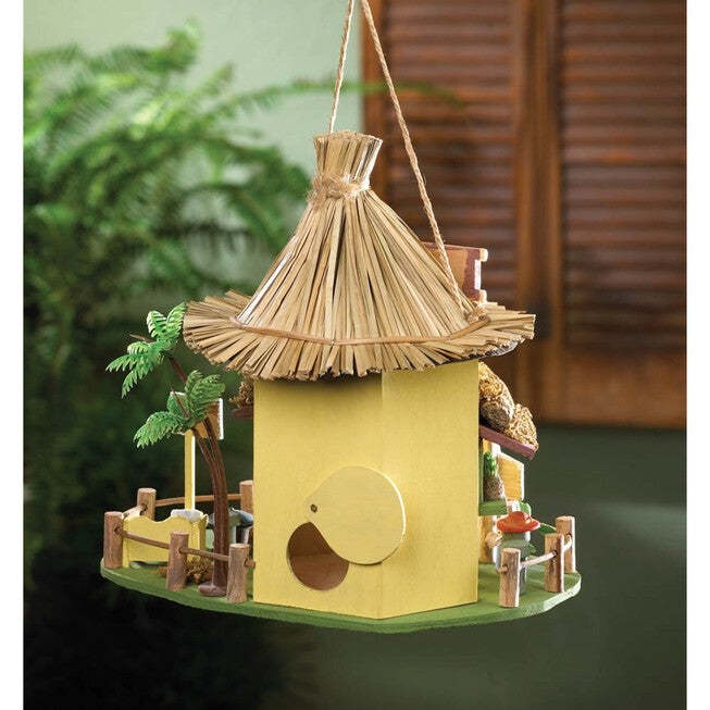 Tropical Tiki Hut Birdhouse, , alternate image number null