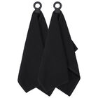 Hook And Hang Woven Kitchen Towel, Set Of Two, BLACK, hi-res image number null