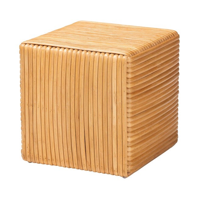 Karina Bohemian Light Honey Rattan Footstool, LIGHT, alternate image number 1