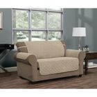 Ripple Plush Secure Fit Loveseat Furniture Cover Slipcover, NATURAL, hi-res image number null