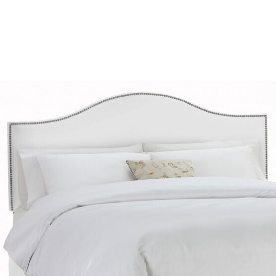King Size Upholstered Curved Top Nail Button Border Headboard, 78'Lx4'Wx51'H, King Size Upholstered Curved Top Nail Button Border Headboard, 78'Lx4'Wx51'H,