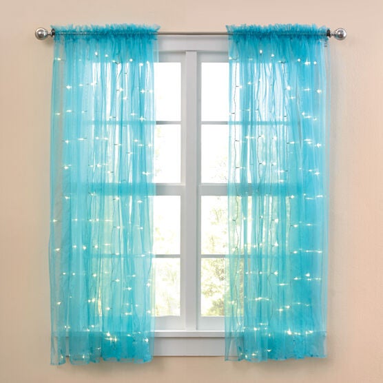 63' Pre-Lit Rod-Pocket Curtain Panel, 63' Pre-Lit Rod-Pocket Curtain Panel,