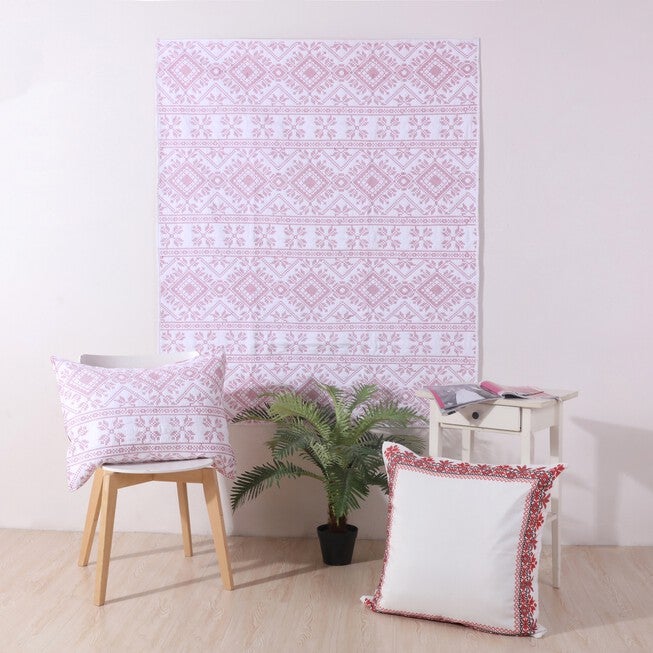 Holly, Cross Stitch Quilted Throw Blanket, , alternate image number null