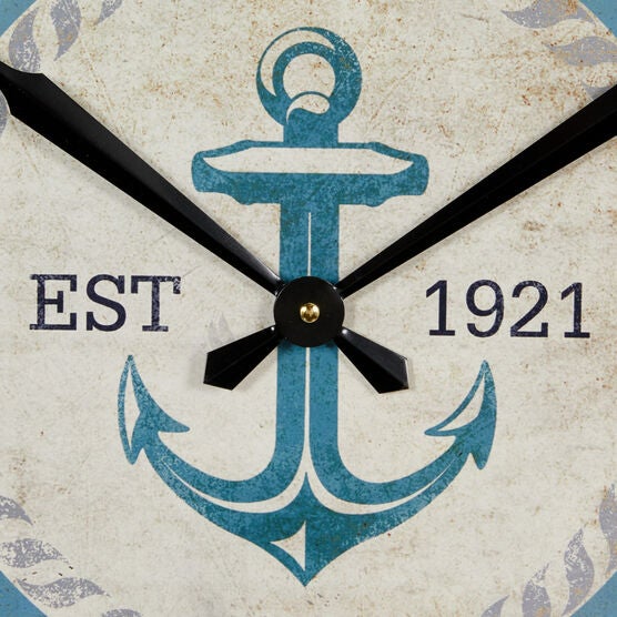 White Coastal Wood Wall Clock, , alternate image number null