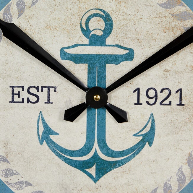 White Coastal Wood Wall Clock, , alternate image number 6