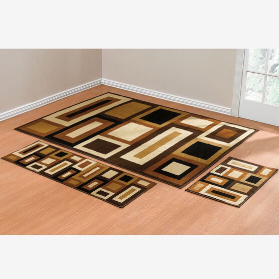 Royalty Geo 3 Pc Rug Set With Runner Area Rugs Brylane Home
