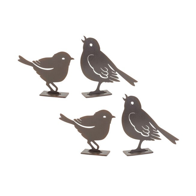 Bird (Set of 4) 4 inchesH, 5.5 inchesH Metal, BROWN, hi-res image number 0