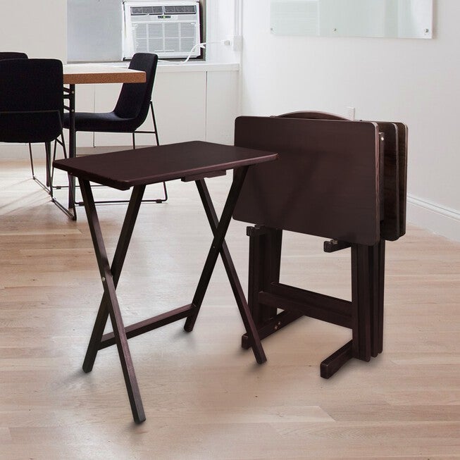 5pcs Tray Table Set-Espresso, , alternate image number 7